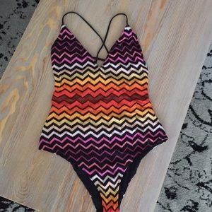 Missoni Mare One Piece Swimsuit, Headband, Bag.